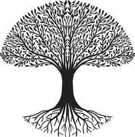 Tree Silhouette in Black vector