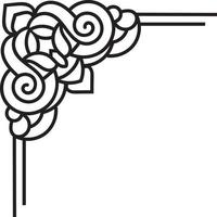 Corner Ornament in Outline Style vector