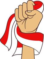 Indonesian Flag with Hand Pose