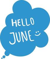 Hello June Text vector