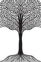 silueta de árbol en negro vector