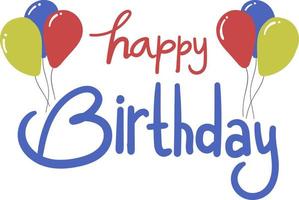 Happy Birthday Text in Cute Style vector