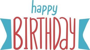 Happy Birthday Text in Cute Style vector