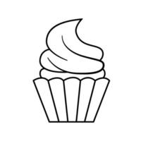 Cupcake icon, Simple outline vector illustration isolated