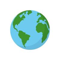 Earth planet isolated on white background. Flat global Earth icon. Vector simple illustration of eco environment