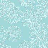 Floral seamless pattern with daisy flowers vector