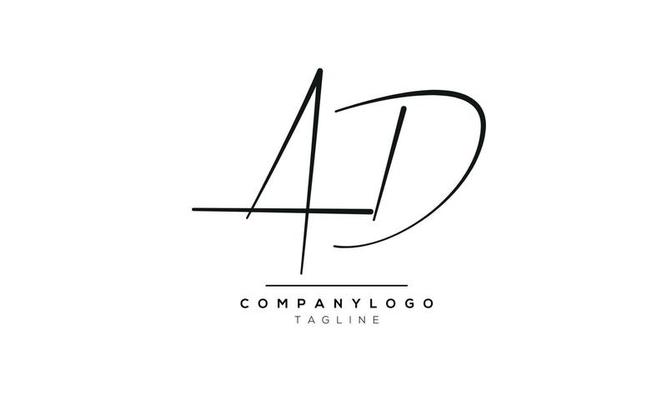 Alphabet letters Initials Monogram logo AD,DA A and D