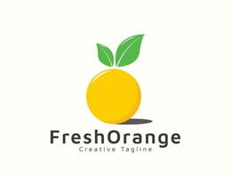 diseño de icono de logotipo de fruta naranja vector