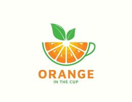 Orange fruit logo design template vector