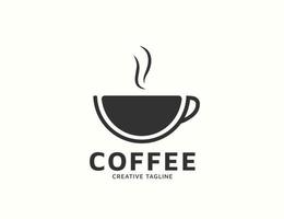 Hot coffee drink logo design vector
