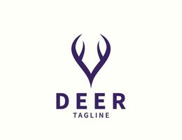 Deer horn logo design template vector