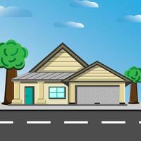 flat yellow simple house perfect for scene background vector