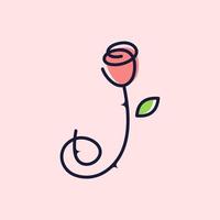 Initial J Rose Flower vector