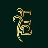 Elegant Initial E Line vector