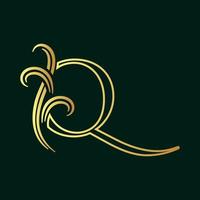 Elegant Initial Q Line vector