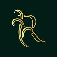 Elegant Initial R Line vector