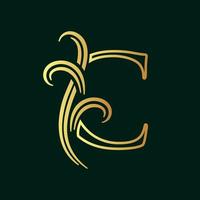 Elegant Initial C Line vector