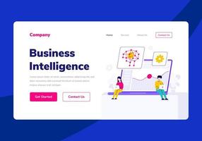 Template Landing Page People Business Intelligence Vector Flat Illustration