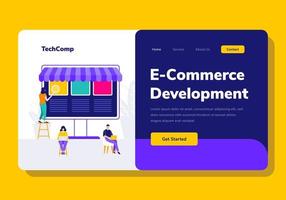 Landing Page People Development E-Commerce Web Programming Vector Illustration