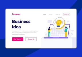 Template Landing Page People Business Idea Vector Flat Illustration