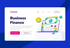 Template Landing Page People Business Finance Vector Flat Illustration