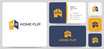 logo design home flip vector illustration