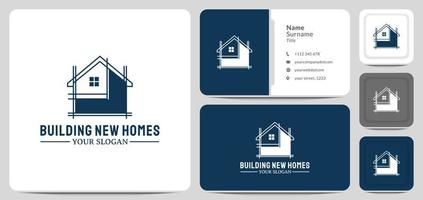 construir un nuevo vector de diseño de logotipo de casa, remodelación y reparación.