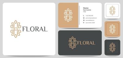 vector de diseño de logotipo de hoja de letra f, floral, naturaleza.