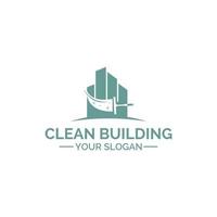 Cleaning building logo design vector, Clean, Building, city, cleaner