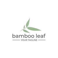 vector plano de bambú de hoja de icono de diseño de logotipo, para fondo de elemento de verano o decoración