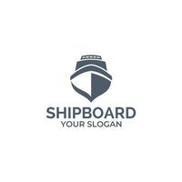 Creative boat logo design vector illustration for nautical sailing