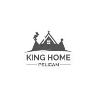 pelican home king logo design symbol vector