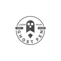 ghost pencil logo design symbol vector