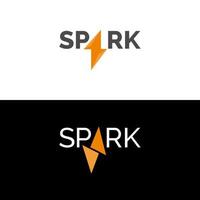 Spark letter logo design illustration with black and white background. vector template