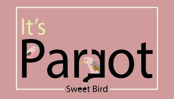 new parrot sweet bird simple different vector illustration design