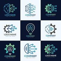 increíble colección de logotipos de tecnología creativa, calidad superior y vector libre y diseño de logotipo colorido.