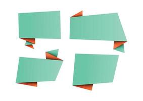 Origami banner Abstract Set Aqua Menthe and Lush Lava vector