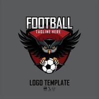OWL FOOT BALL LOGO TEMPLATE WITH A GRAY BACKGROUND vector