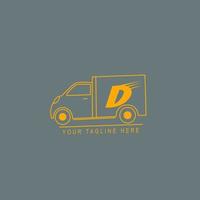 Delivery icon vector illustration logo template for multiple purposes, with letter D logo.