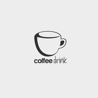 cup of coffee drink flat logo. simple and minimalist vector