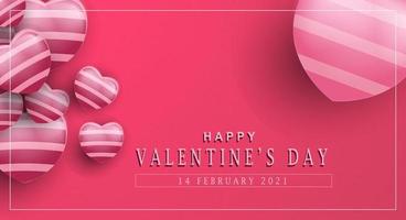 Realistic heart Valentines Day simple background vector