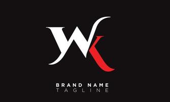 wk alfabeto letras iniciales monograma logo kw, w y k vector