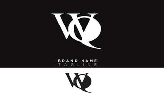 wq alfabeto letras iniciales monograma logo qw, w y q vector