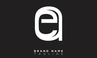 EQ Alphabet letters Initials Monogram logo QE, E and Q vector
