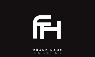 fh alfabeto letras iniciales monograma logo hf, f y h vector