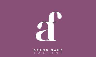 AF Alphabet letters Initials Monogram logo FA, A and F vector