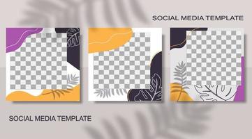 publicación de plantilla editable para anuncios en redes sociales. anuncios de banner web para diseño de promoción con color suave. vector