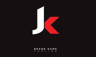 jk alfabeto letras iniciales monograma logo kj, j y k vector