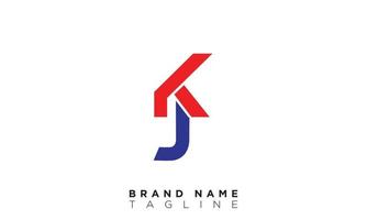 KJ Alphabet letters Initials Monogram logo JK, K and J vector