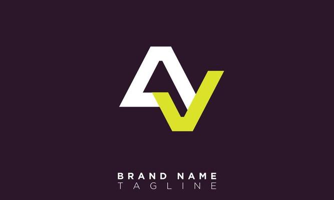 AV Alphabet letters Initials Monogram logo VA, A and V